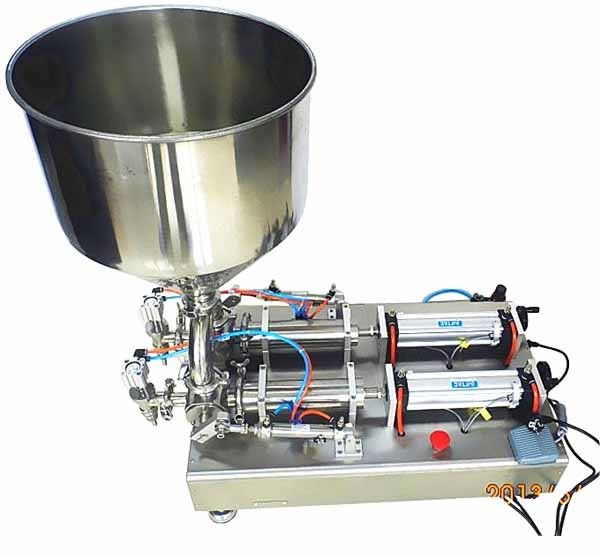 220V ダブルヘッド 化粧品ペーストケチャップソースのための半自動クリームフillingマシン