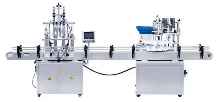 インライン4ノズル液体詰め機 自動溢出液体ボトル詰め器 飲料ジュース