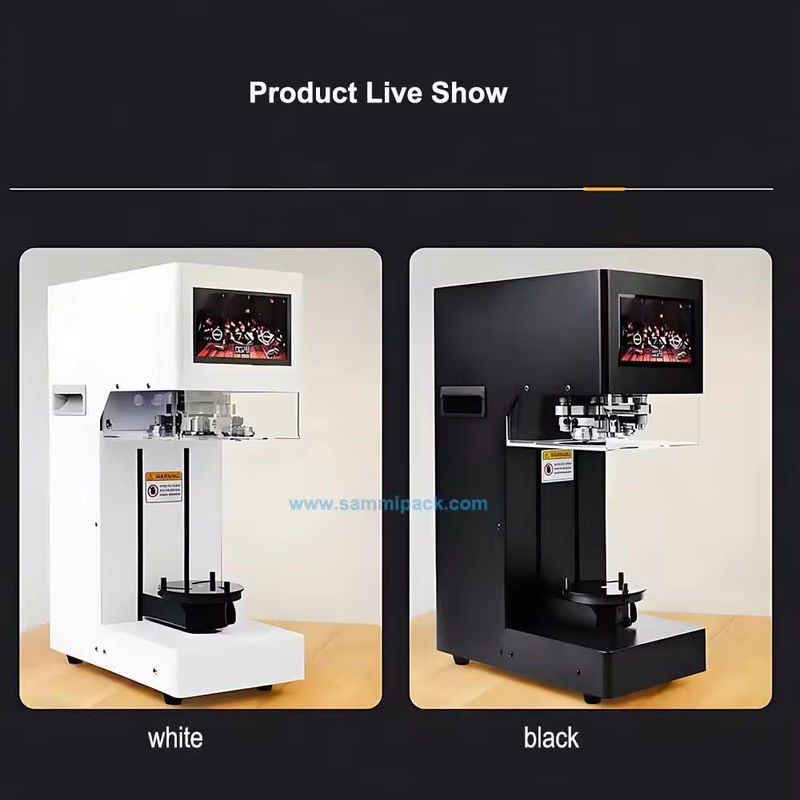 プラスチック金属アルミニウム缶、ミルクティー、バブルティーショップ用電動ブリキ缶シーリングマシン、熱シール