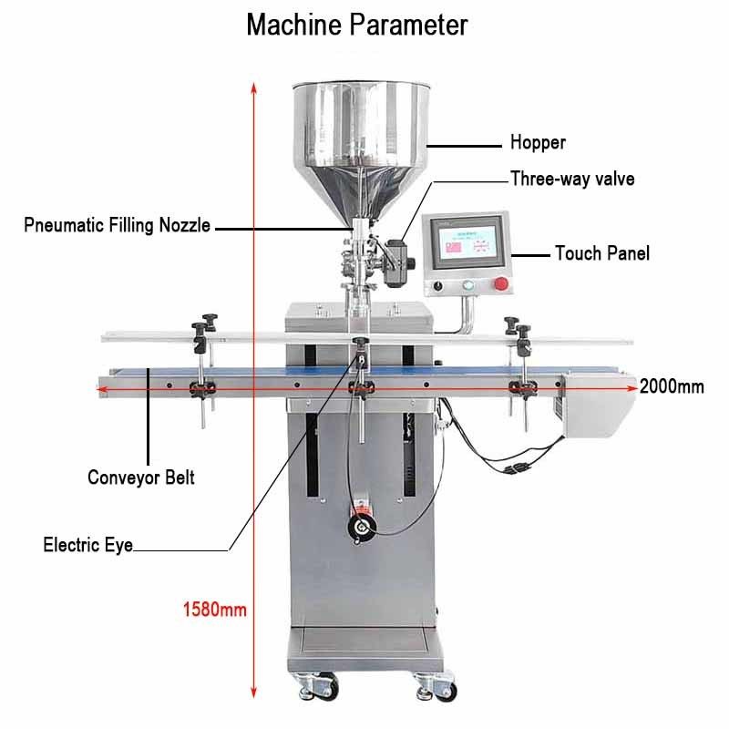 高品質の自動垂直ペスト詰め機 クリームホットソース ケチャップ詰め機 コンベヤーとタッチ画面