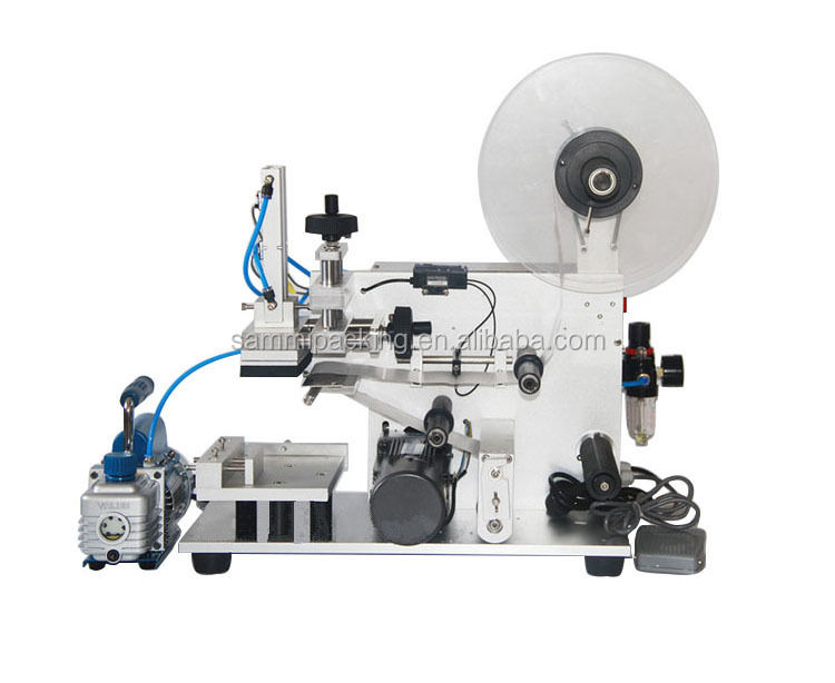 新しいデザイン 自動半自動ステッカーラベル付け機 方形ボトル バッグ 食品 飲料 化学品 包装 木製箱
