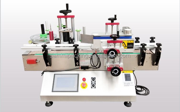 コンベア付きの低価格全自動高速ラベリングマシン、ボトルステッカーラベリングマシン SMTBJ-50 (CE付き)