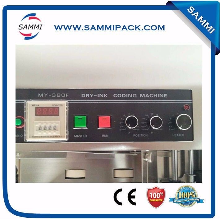 自動ソリッドインクコーディングマシン MY-380 バッチ/日付/有効期限番号プリンター 紙、フィルム包装、ラベル用 ホットインクロール付き