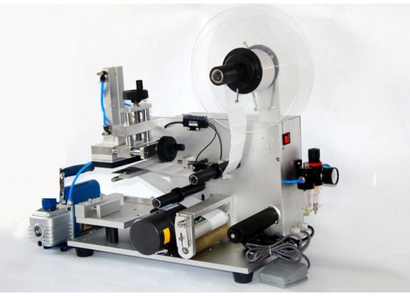 工場価格のトップとボトムラベリングマシン、角瓶、平らな表面の粘着ラベルディスペンサー機、ラベルストリッパー