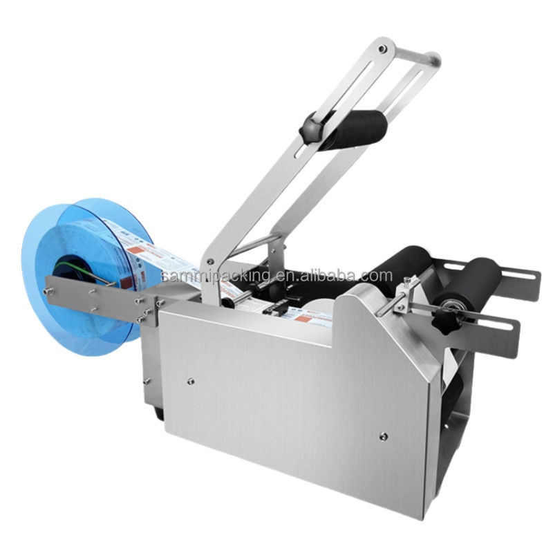 MT-50 半自動粘着ステッカーラベル貼り機 丸瓶ジャー用 金属紙ガラス包装 食品用途 - 新品・中古