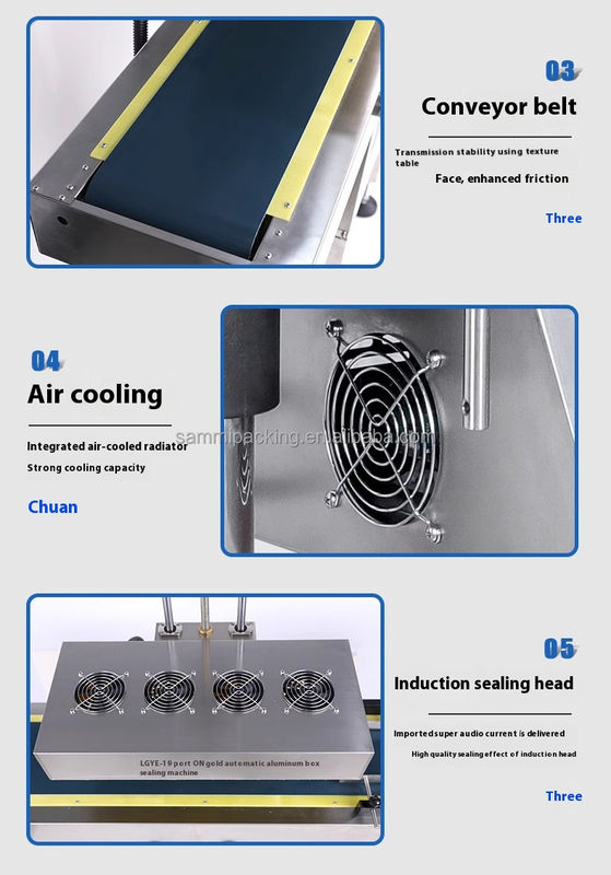 連続自動プラスチックボトルシールシール 新型アルミホイルインダクションシール機械 空気冷却 蓋の梱包機