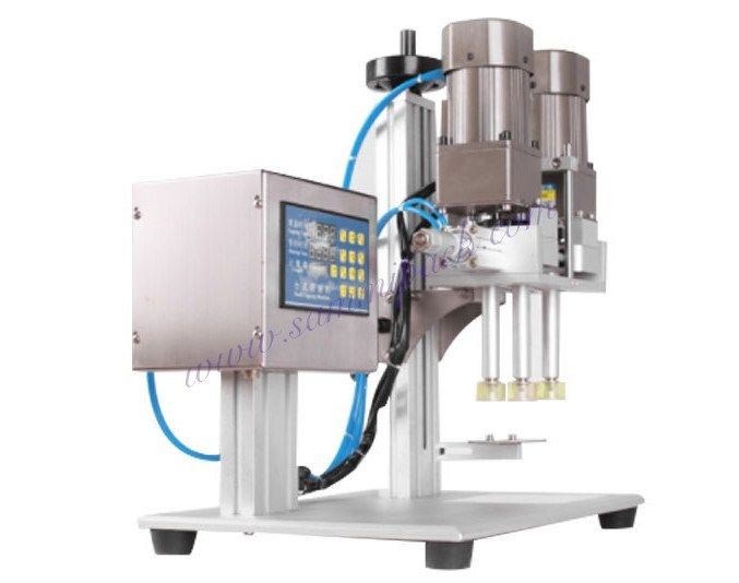 高品質20mm-50mmスクリューシーリングキャッピングマシン 半自動電動モーター駆動 食品用途向け 1年保証