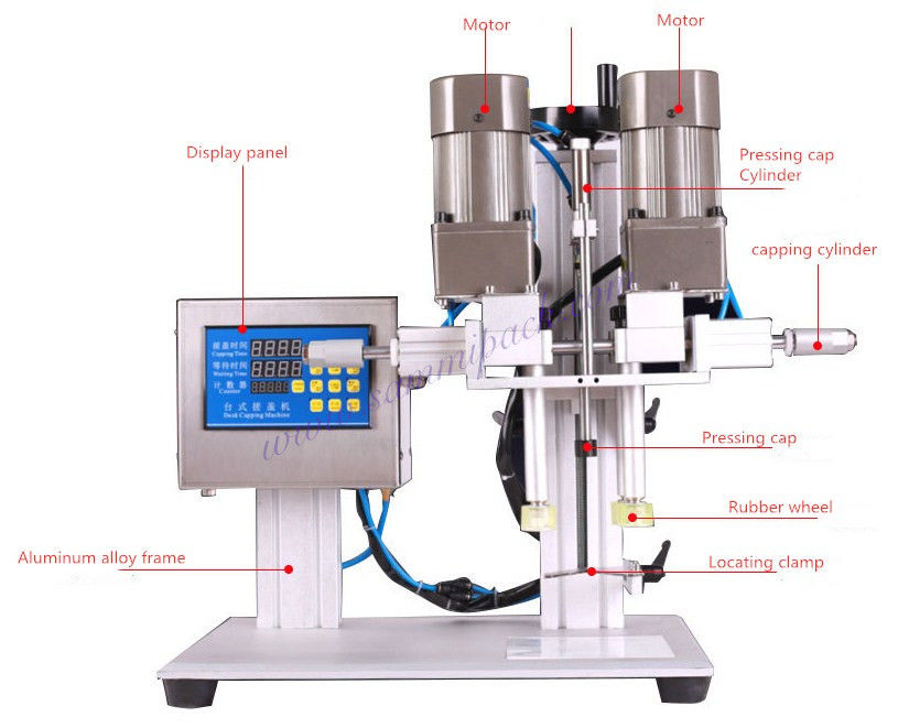 高品質20mm-50mmスクリューシーリングキャッピングマシン 半自動電動モーター駆動 食品用途向け 1年保証