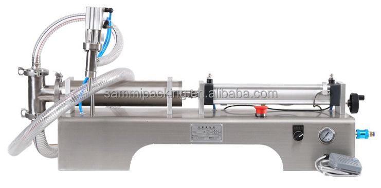 高効率のシングルヘッドピストン液体詰め機,100-1000ml 水油汁飲料詰め機 ボトル/缶