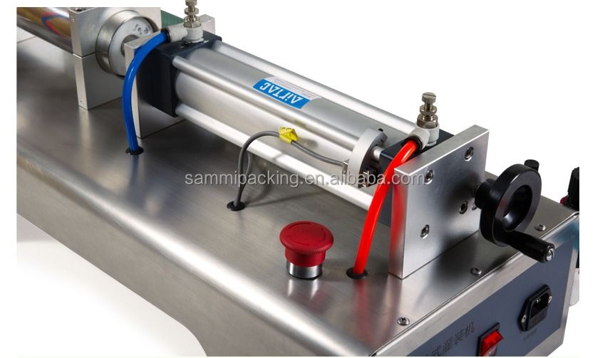 高効率のシングルヘッドピストン液体詰め機,100-1000ml 水油汁飲料詰め機 ボトル/缶