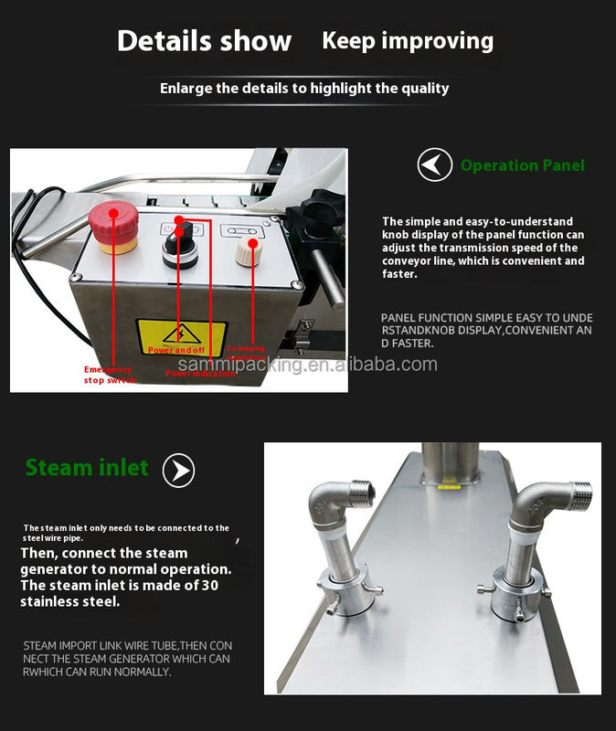 ホットセール スチームジェネレーター内蔵 スチームシュリンクトンネルマシン ボトル工場卸売価格