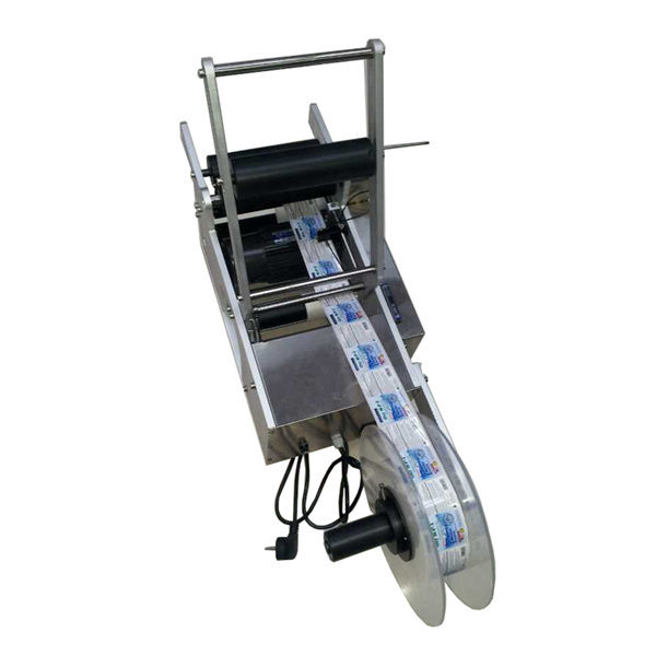 工場供給MT-50半自動お茶缶粘着ステッカー丸ボトルラベリングマシン