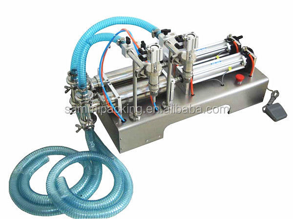 2 ヘッドピストンフィラー液体充填機 半自動/テーブルトップ液体充填機