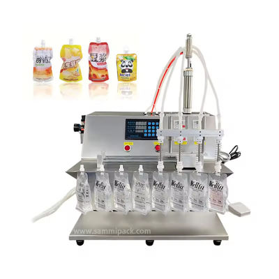 220V ダブルノズル 液体水スプット ポッチ バッグ スタンドアップノズル バッグ 半自動 フィルラー と シーラー と 詰め込み 機械