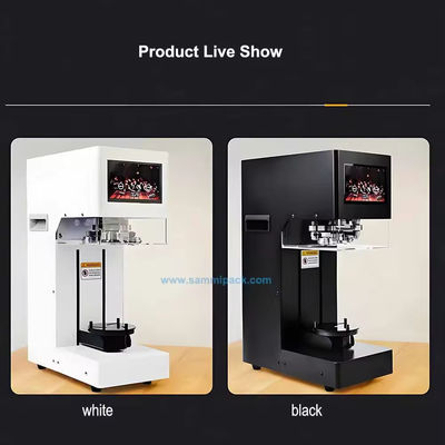 プラスチック金属アルミニウム缶、ミルクティー、バブルティーショップ用電動ブリキ缶シーリングマシン、熱シール