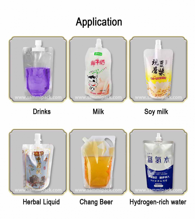 220V ダブルノズル 液体水スプット ポッチ バッグ スタンドアップノズル バッグ 半自動 フィルラー と シーラー と 詰め込み 機械 1