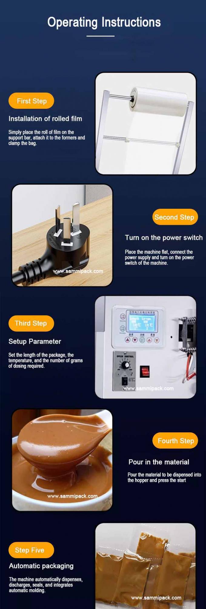 4 サイドシール サケット 食品用 袋 梱包 小袋 液体ソース ケチャップ 梱包機 220V/50HZ 4