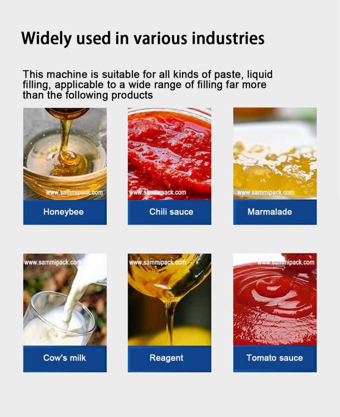 自動垂直液体パスタ詰め機 ホットソース 汁と蜂蜜の包装用 コンベヤークリーム素材 2