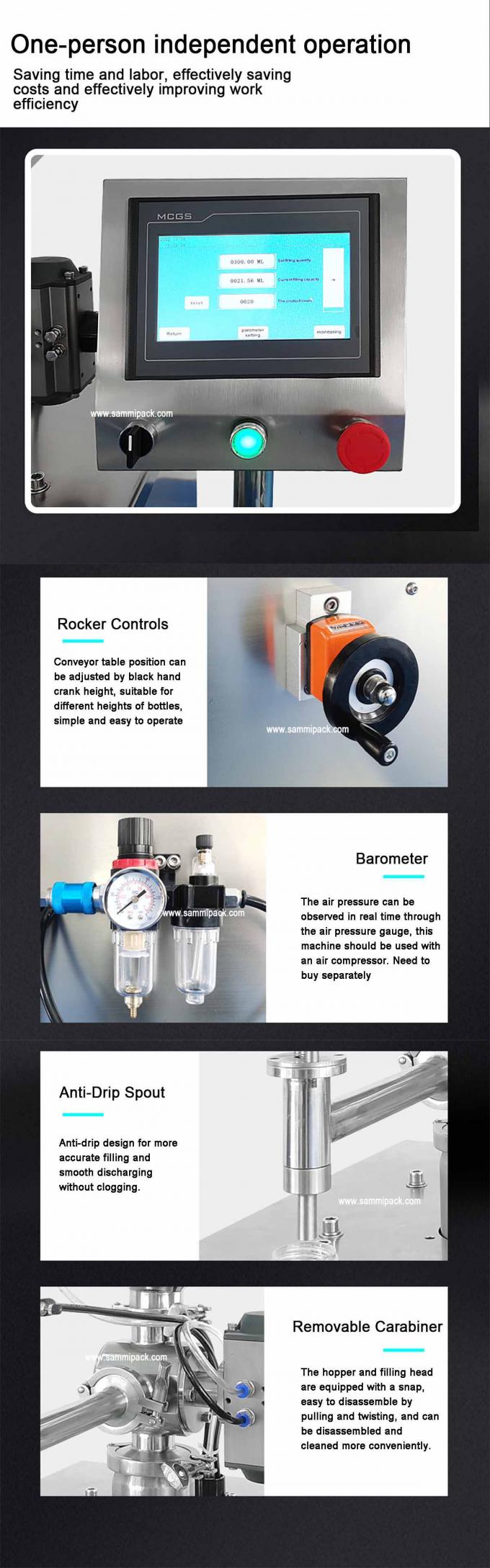 自動垂直液体パスタ詰め機 ホットソース 汁と蜂蜜の包装用 コンベヤークリーム素材 3