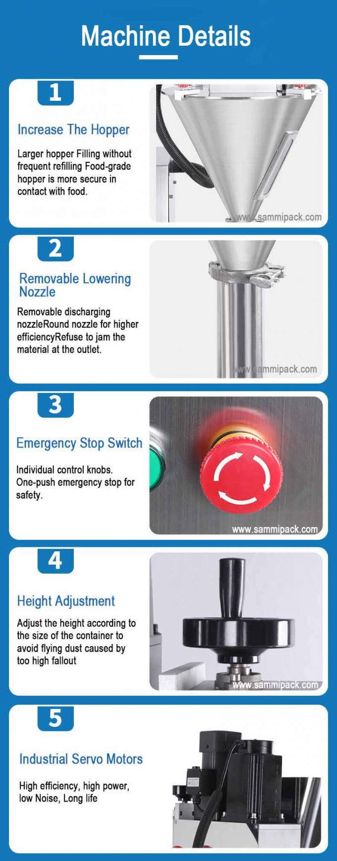 電動駆動半自動粉末充填機 ボトルバッグ ミルク 化粧品 化学品 計量投与オーガー 8