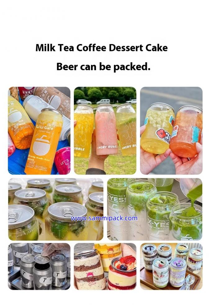 泡茶缶シール機 自動 PET / ソダ缶シラー 牛乳茶屋 汁コーヒー 包装 半自動品種 6