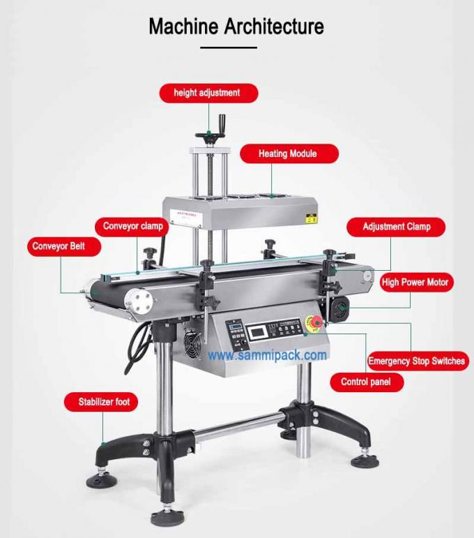 高効率の連続垂直自動インダクション密封機 飲料缶樽 アルミホイルボトルキャップギア 1