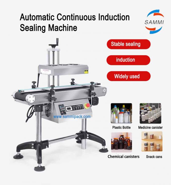 高効率の連続垂直自動インダクション密封機 飲料缶樽 アルミホイルボトルキャップギア 0