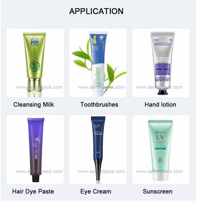 化粧品 クリーム 油膏 プラスチック 柔らかいチューブ ホース フィルラー シーラー 充填 シーリング 機械 3