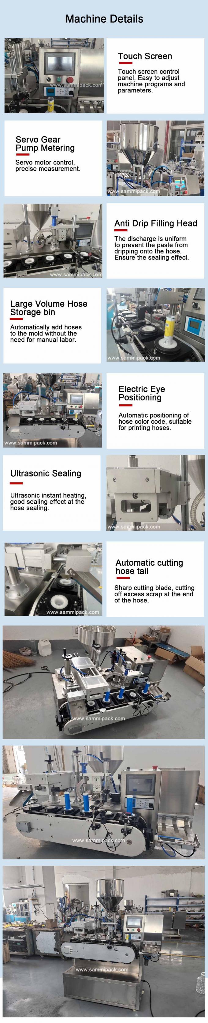 化粧品 クリーム 油膏 プラスチック 柔らかいチューブ ホース フィルラー シーラー 充填 シーリング 機械 4