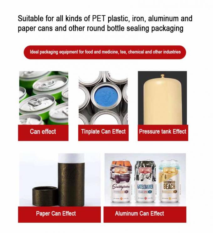 自動 テーブルトップ 蓋 密封 機 乳粉 塗料 飲み物 食品 サルディーヌ トゥナ缶 5