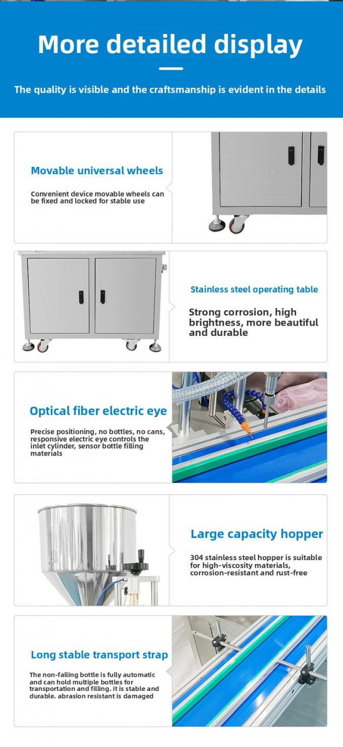 簡単操作 全自動サーボローターポンプ ペースト液体充填機 蜂蜜 粘性液体 ピーナッツバター ケチャップ用 4