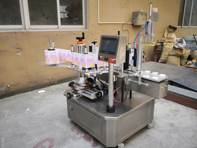 自動 双面洗濯洗剤ラベル付け機械 半自動 方形ボトルラベル付け機械 0