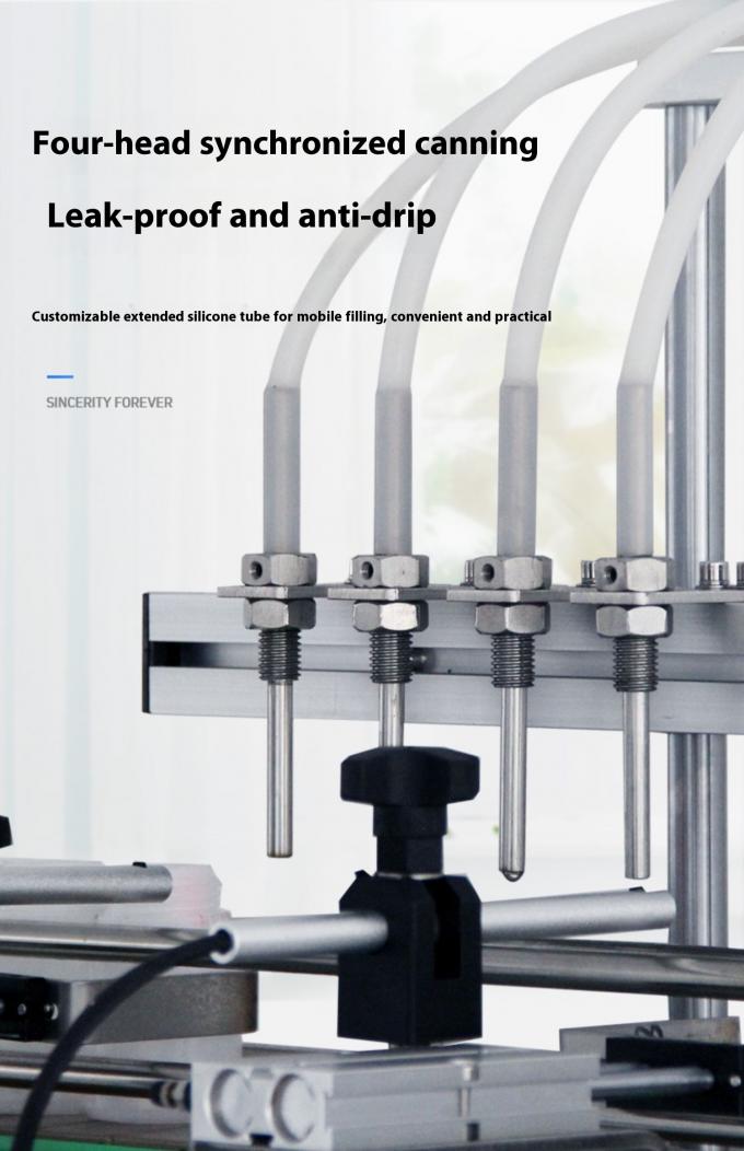 液体充填機 デスクトップ自動小型エッセンシャルオイル香水液体ボトル充填キャッピングおよびラベリングマシン 4ヘッド 7