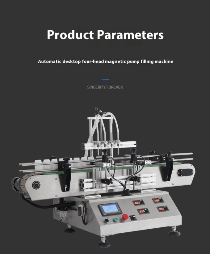 液体充填機 デスクトップ自動小型エッセンシャルオイル香水液体ボトル充填キャッピングおよびラベリングマシン 4ヘッド 9